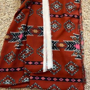 Woolpeach Paprika Aztec Tribal Fabric